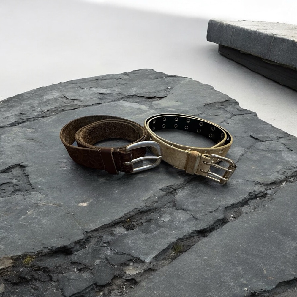 Set of 2 Leather Belts SZ LG‎ & MED